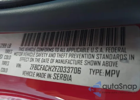 2015 Fiat 500L Lounge z USA, uszkodzony, nr VIN ZFBCFACH2FZ033706